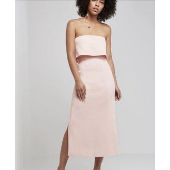 CMEO Collective strapless blush dress MIDI DRESS ROSE SIZE S - Picture 11 of 12